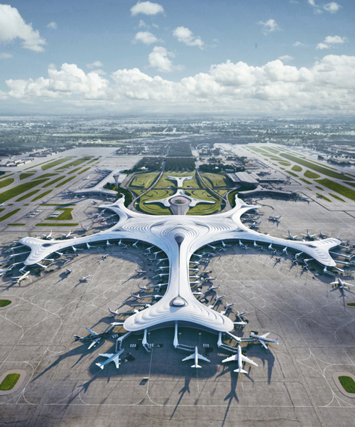  MAD architects proposes snowflake-shaped terminal for china's harbin airport