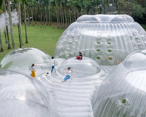 'air-mountain' by aether architects is an inflatable pavilion designed for shenzhen