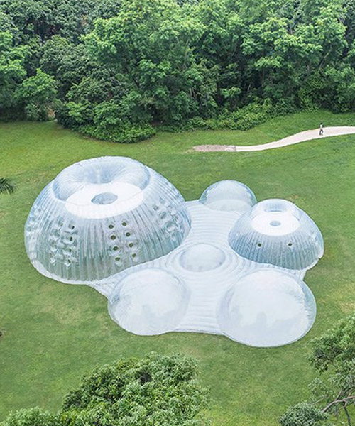'air-mountain' by aether architects is an inflatable pavilion designed for shenzhen
