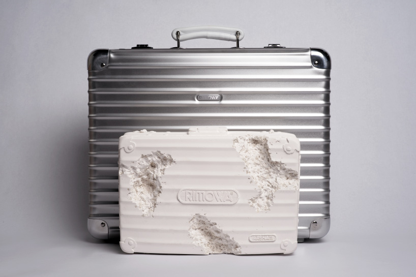 daniel arsham brings a vintage RIMOWA suitcase back to life