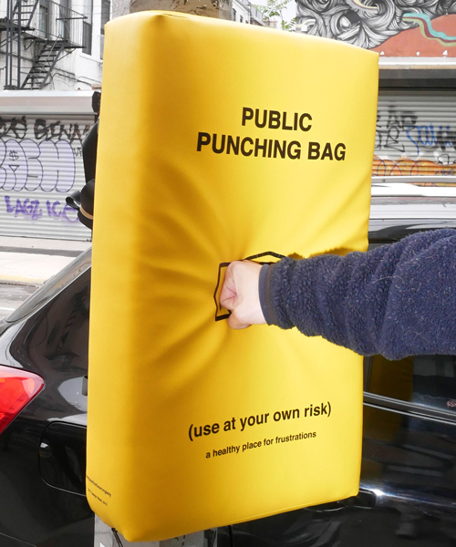 donttakethisthewrongway prescribes cathartic public punching bags during NYCxDESIGN
