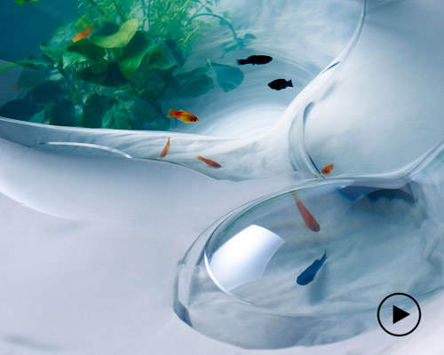 haruka misawa undulates glass to create delicate aquariums in ‘waterscapes’