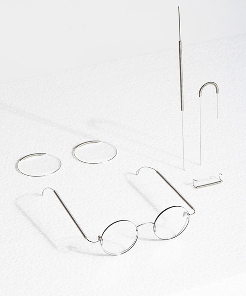 haus otto utilizes wire to allow people to make their own 'one dollar glasses'