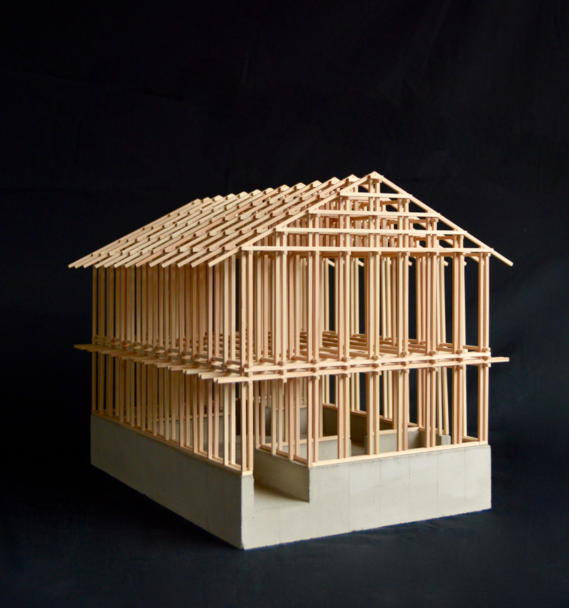kazuya morita builds wooden lattice frame structure for archive library in kyoto