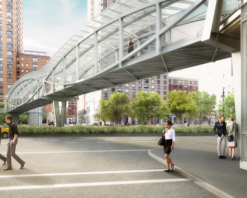 WXY architecture's west thames pedestrian bridge in lower mahattan to open in fall
