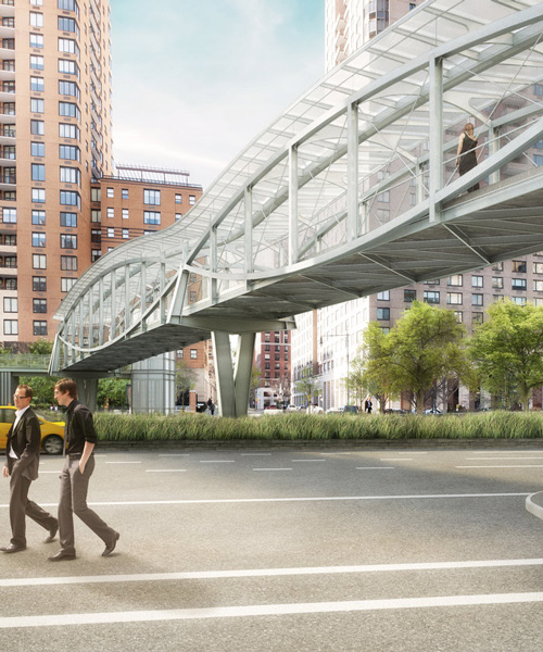 WXY architecture's west thames pedestrian bridge in lower mahattan to open in fall