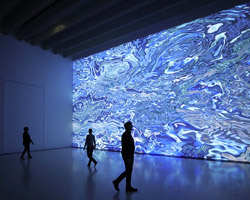 miguel chevalier creates interactive digital installations for soulages museum in france