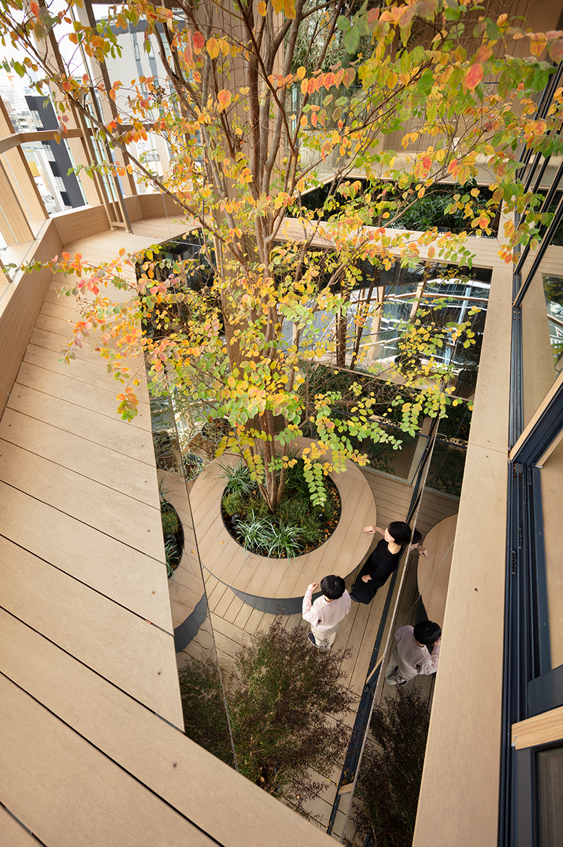 Nendo S Timber Grid Tokyo Building Tops Out With A Sky Forest Terrace