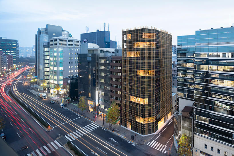 Nendo S Timber Grid Tokyo Building Tops Out With A Sky Forest Terrace