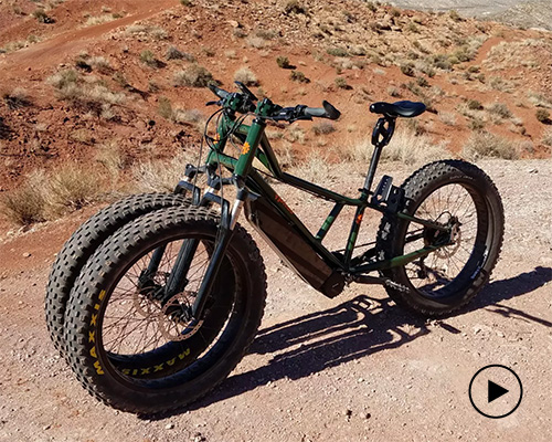 rungu's three-wheeled 'fat bike' floats over sand and snow