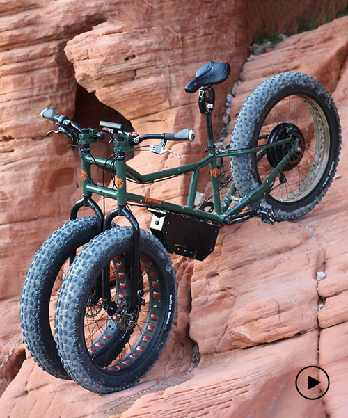 Rungu Juggernaut MDV, la bicicleta eléctrica de montaña con dos ruedas  delanteras