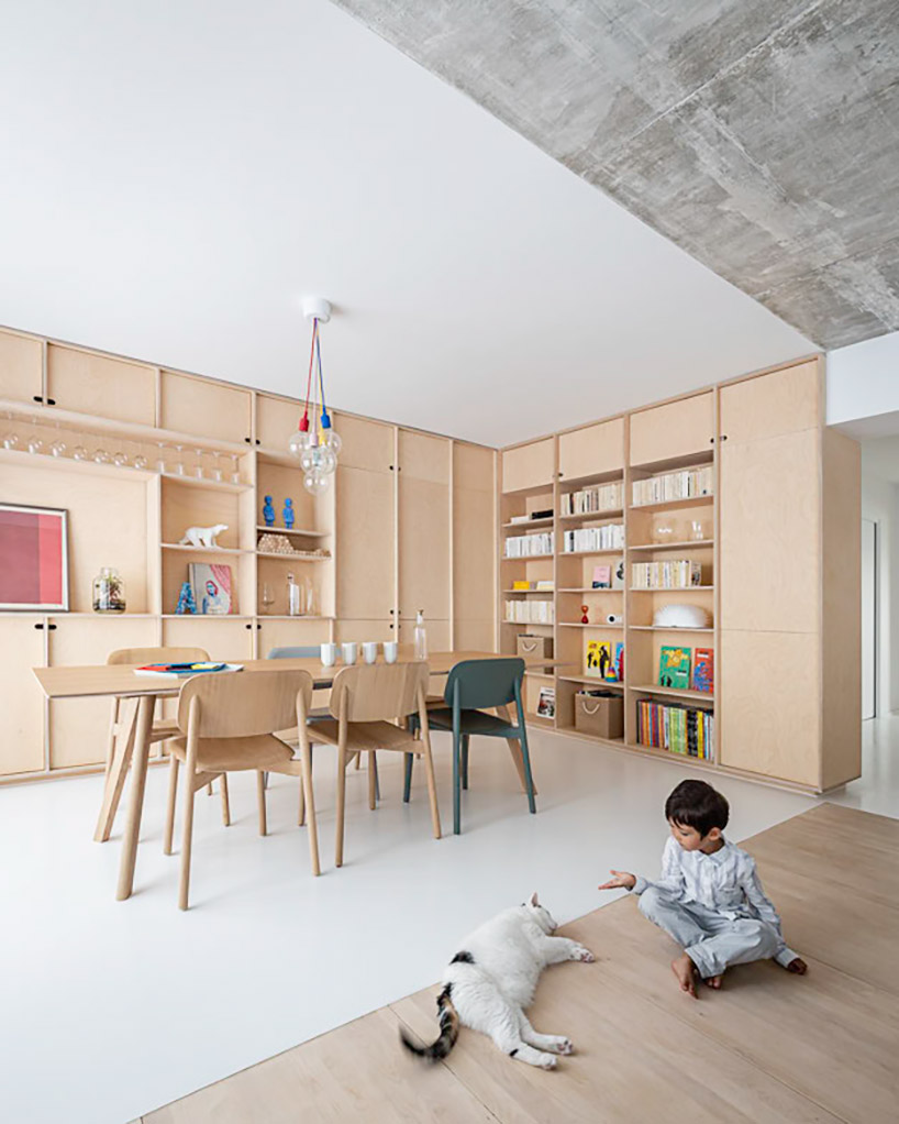 SABO carves a cat door into duplex apartment renovation in paris designboom