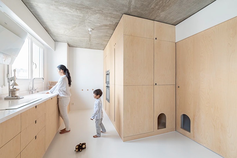 SABO carves a cat door into duplex apartment renovation in paris designboom