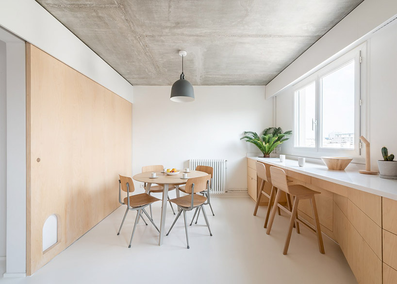 SABO carves a cat door into duplex apartment renovation in paris designboom