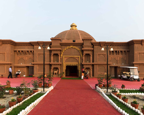 saransh architects conceives the 'kumbh mela camp' as a traditional indian fortress