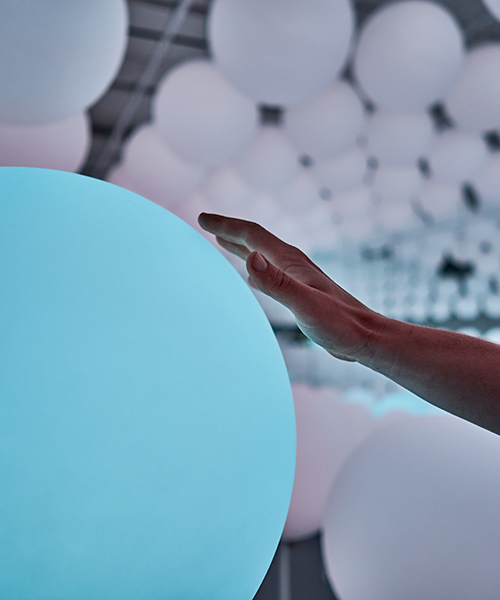 SWAY by snarkitecture: an infinite field of luminous spheres at intersect by LEXUS