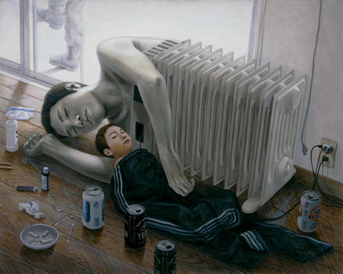 tetsuya ishida's afflictive paintings capture japan's 'lost decade' of the 1990s