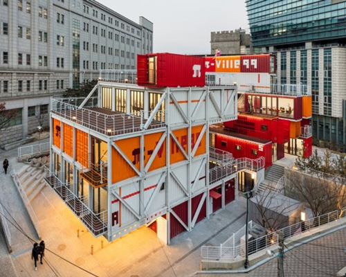 π-ville 99 converts discarded containers into experimental extension of korea university