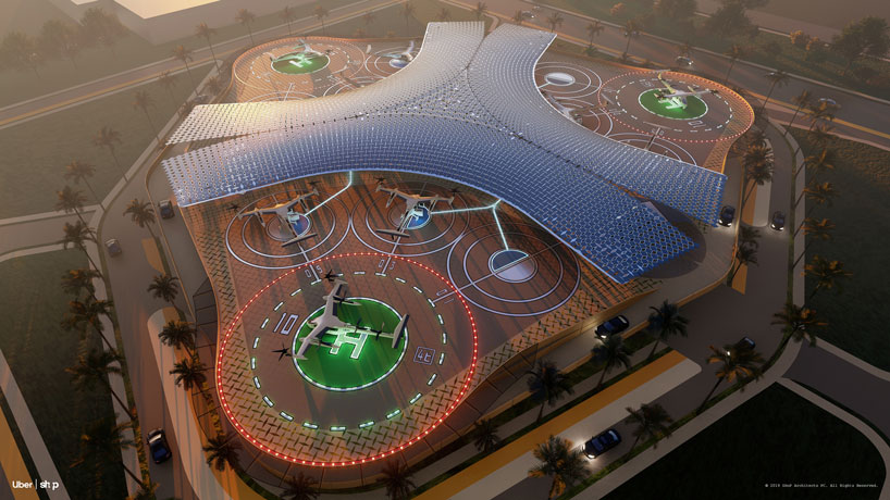 SHoP and corgan design skyports to enable aerial ridesharing with uber air by 2023
