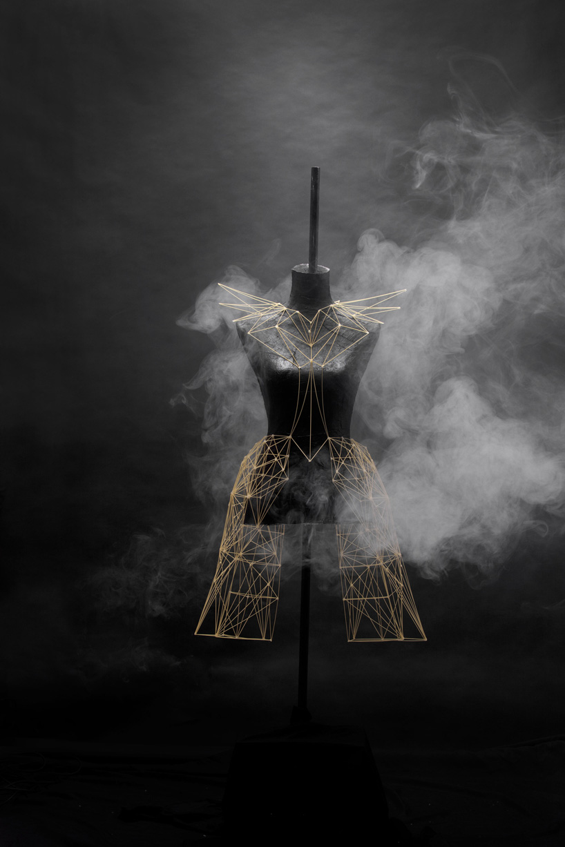 alice pegna crafts intricate dresses and headpieces with spaghetti designboom