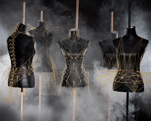 alice pegna crafts intricate dresses and headpieces with spaghetti