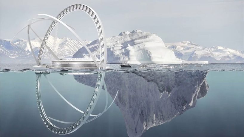 futuristic arctic saver tower sprays seawater to thicken melting ice in antarctica