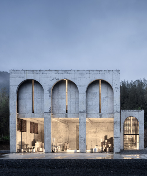 AZL architects completes kiln building in china with concrete arches and brick
