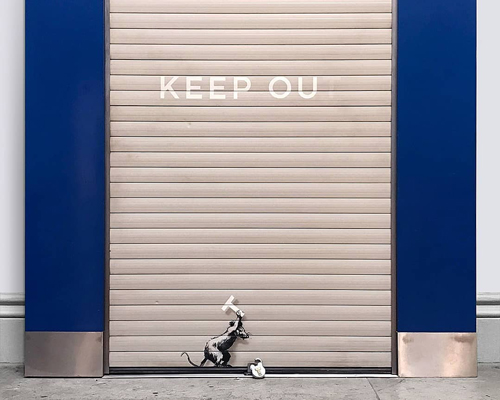 banksy repurposes EU customs gate for anti-brexit installation in london