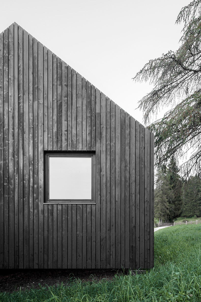 bergmeisterwolf elevates three 'forest houses' at the foot of an italian woodland