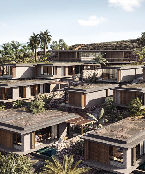 interlocking villas combining concrete + timber make the casa cook hotel in chania, greece