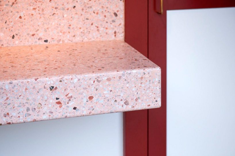 CASE-REAL renovates japanese shrine with gold and pink terrazzo tiles