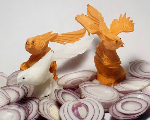 duan jianyu sets poetry aside chinese vegetable-carving at art basel