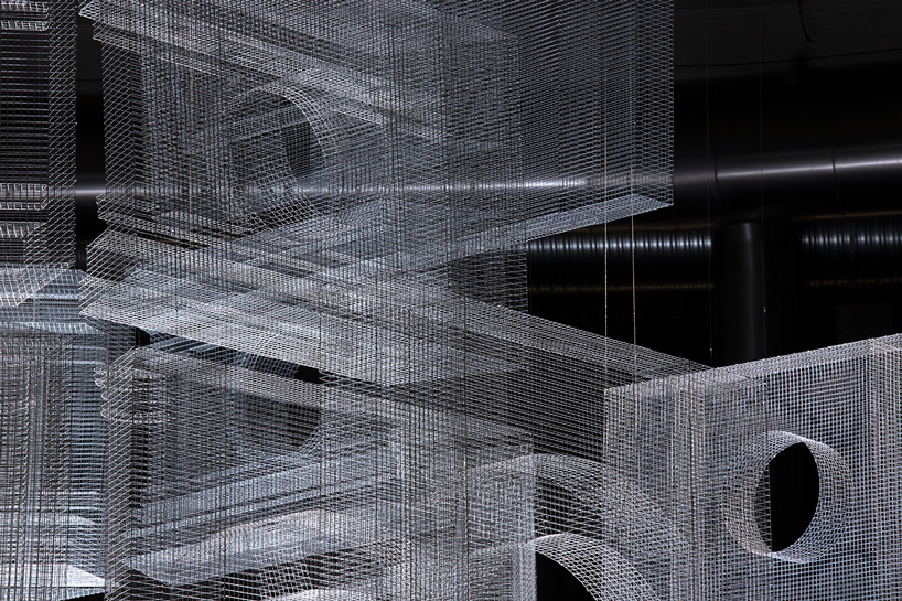 edoardo tresoldi suspends mesh and metal architectural ruins within le bon  marché