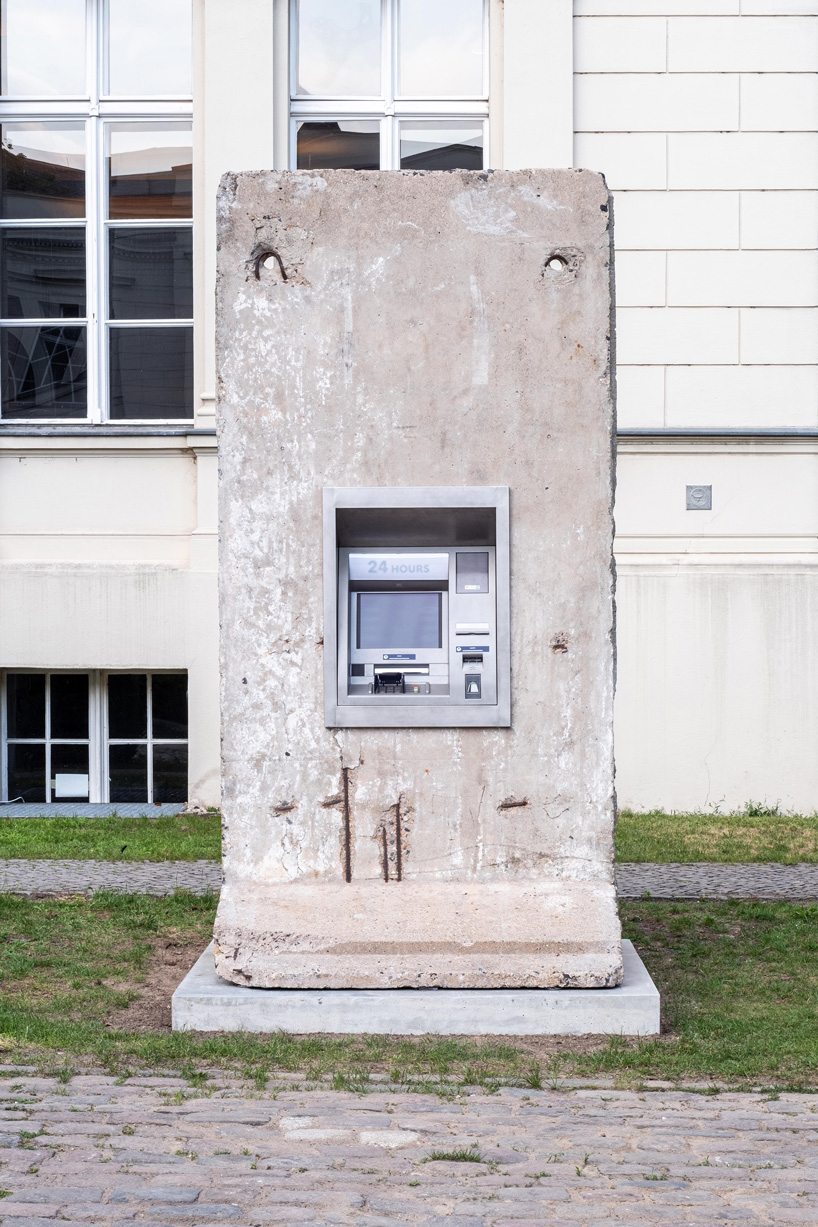 elmgreen & dragset insert 24-hour ATM onto concrete segment of the berlin wall
