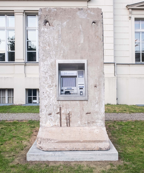 elmgreen & dragset insert 24-hour ATM onto concrete segment of the berlin wall