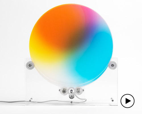 felipe pantone overlaps three rotating discs to create endless color formations