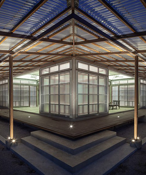 junsekino builds a translucent library for community in rural thailand
