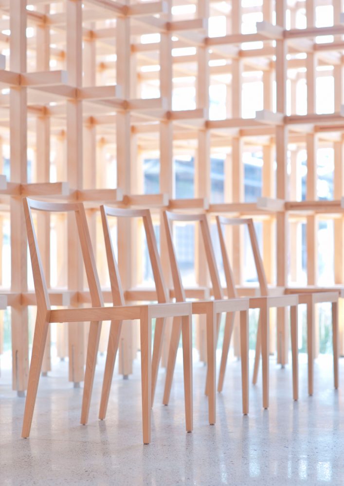 kengo kuma unveils 'furniture that blends into the surroundings' at