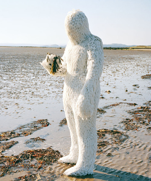 laura thompson's photoseries captures yeti-like creatures made from manmade plastic
