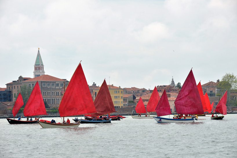 red sailboats