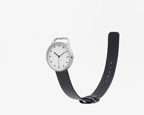 this watch by nendo fuses timepiece and buckle into one single element