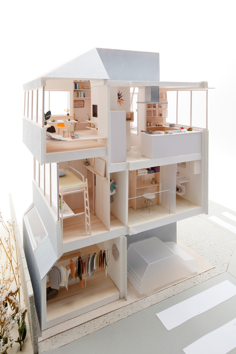 ondesign partners builds compact urban cabin with concrete and wood in tokyo