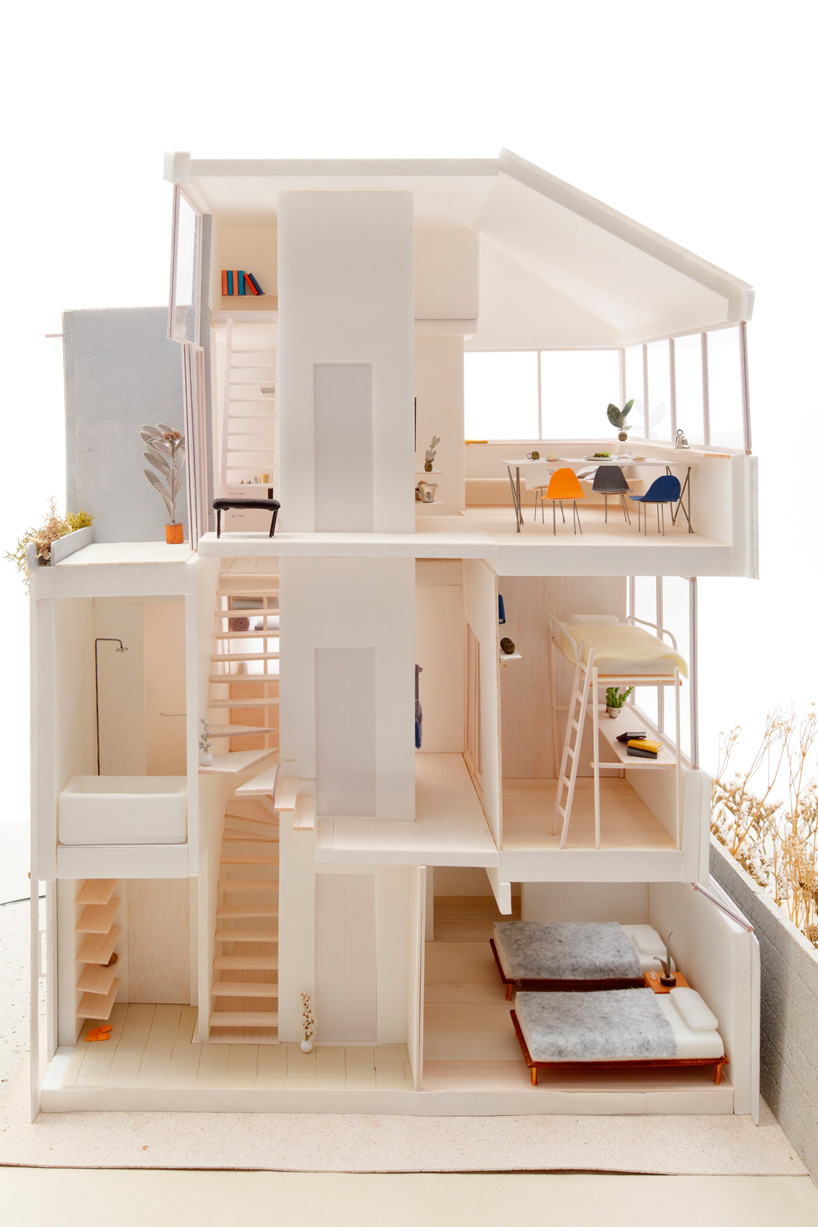 ondesign partners builds compact urban cabin with concrete and wood in tokyo