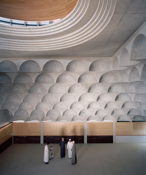 102 quarter-spherical concrete domes adorn punchbowl mosque by candalepas associates