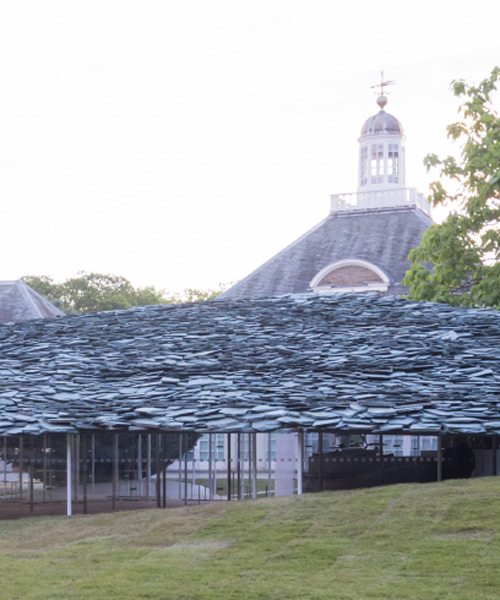 junya ishigami tops 2019 serpentine pavilion with sweeping slate roof canopy