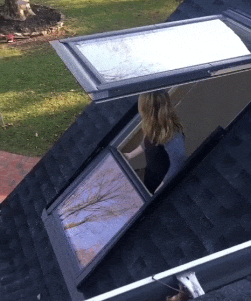turn a roof window into a balcony with VELUX's cabrio system