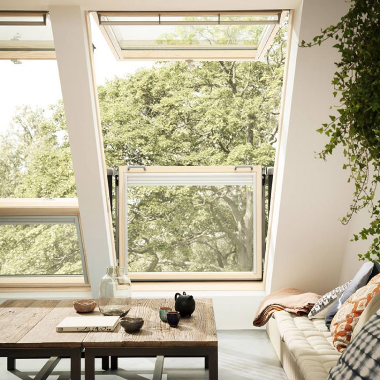 turn a roof window into a balcony with VELUX's cabrio system
