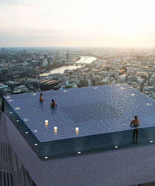 the world’s first 360-degree infinity pool could top skyscraper in london