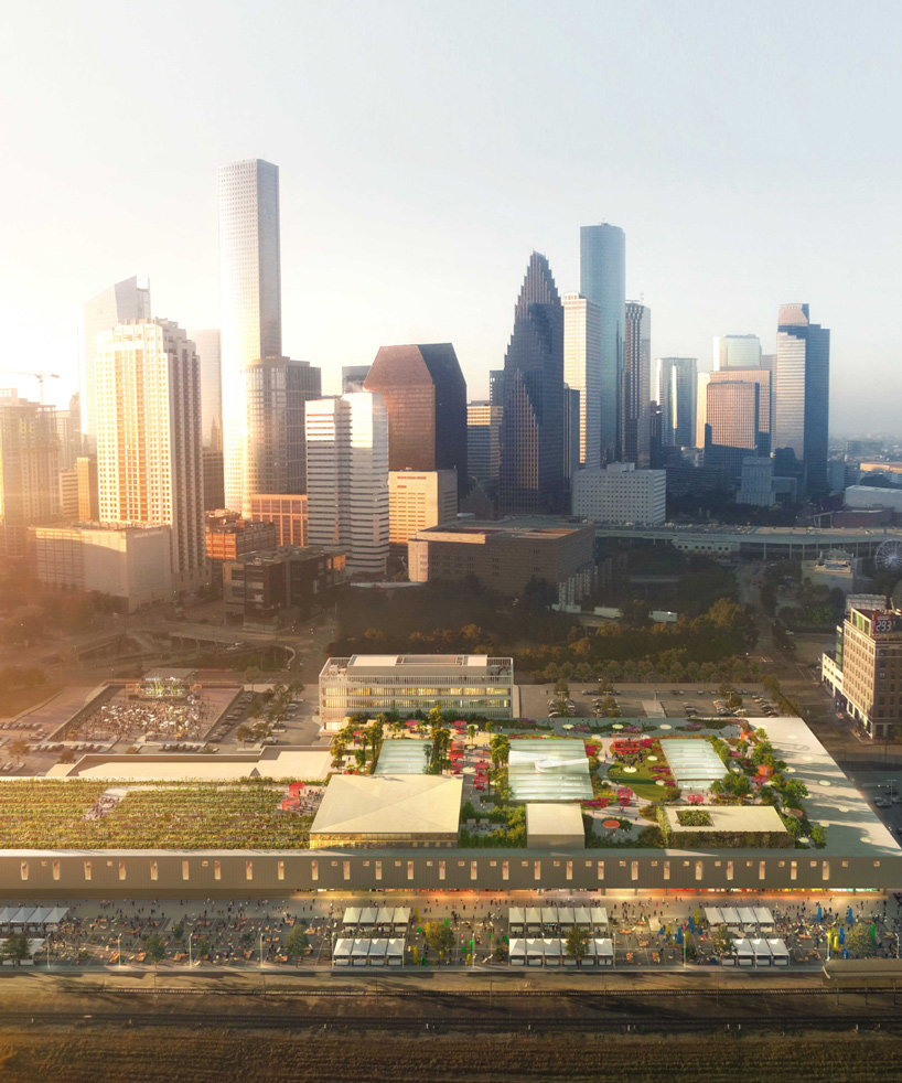 OMA to turn houston post office into cultural complex topped with rooftop park