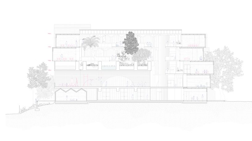 andrés jaque plans the reggio school in madrid as a complex, vertical ecosystem